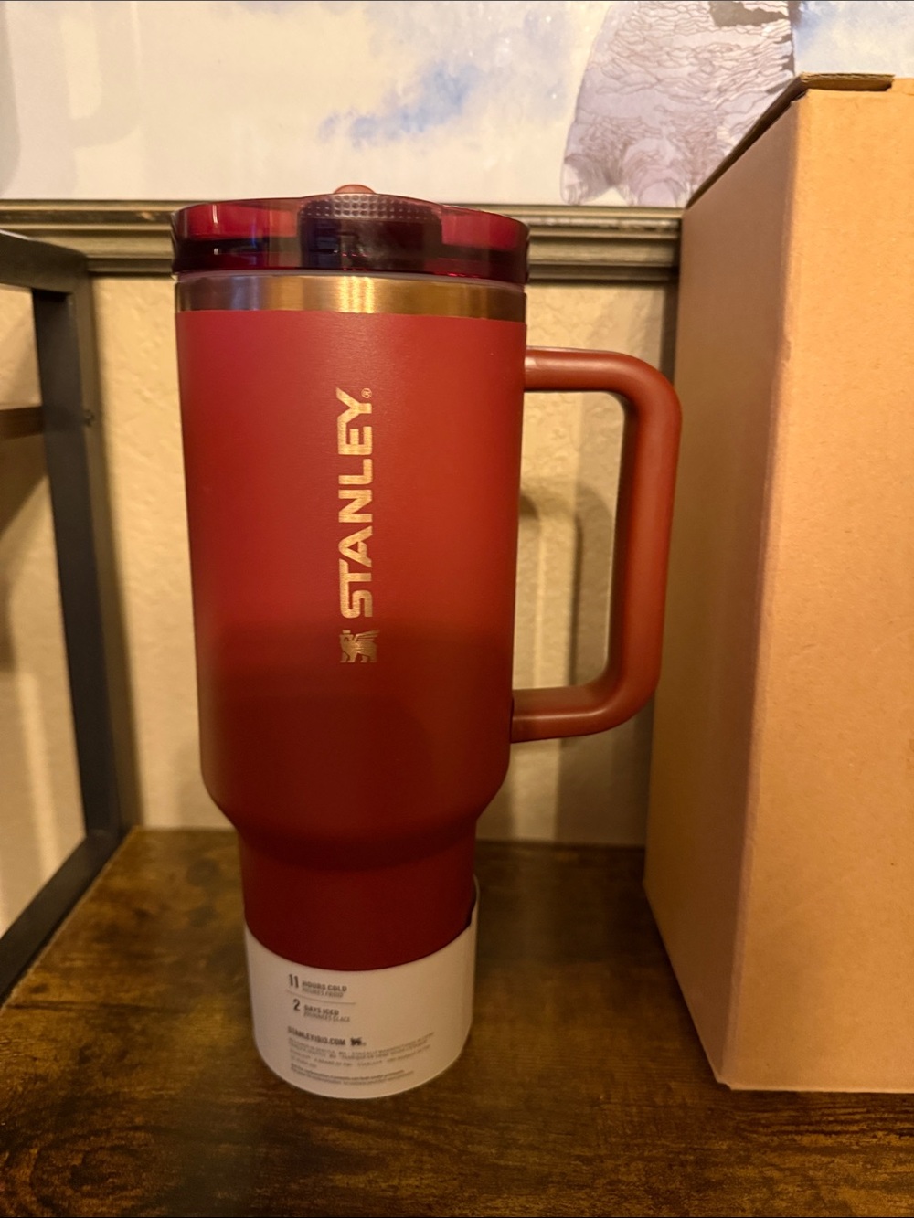 Stanley 40oz Matte Burgundy Travel Mug with Handle